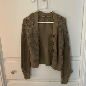 Everlane olive green cardigan
